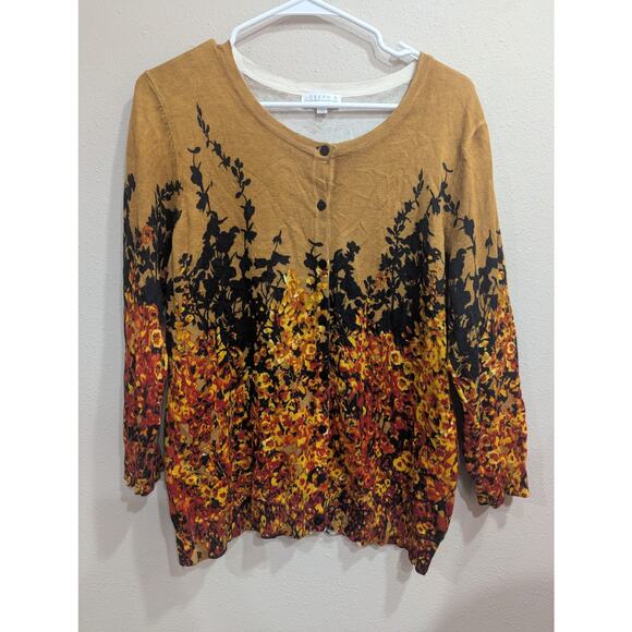 Women's gorgeous autumn toned  cardigan by Joseph A size Large - Picture 2 of 10